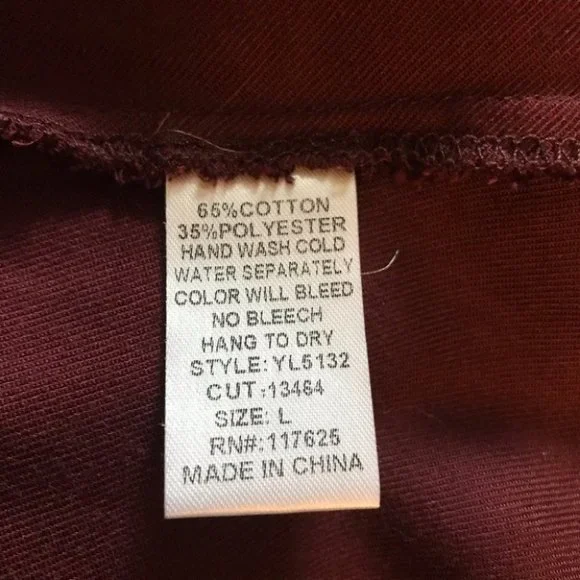 YA Los Angeles wine Tunic Top Blouse Size L never worn - Picture 6 of 8